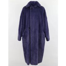 Nerazzurri Winter Long Oversized Thick Warm Purple Fluffy Faux Fur Coat Women Chic Luxury Designer Runway Chinese Fashion 2022