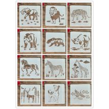 20 *20 cm size diy craft mandala animal mold for painting stencils stamped photo album embossed paper card on wood, fabric,wall