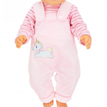 Doll Clothes Toys New Born Fit 18 inch 40-43cm Striped T-shirt, pink strap pants American doll