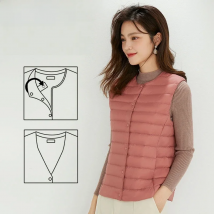 NewBang 90% Matt Fabric Women's Warm Vests Ultra Light Down Vest Women Two Ways Waistcoat Portable Warm Sleeveless Winter Liner