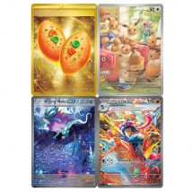 PKM Holographic PROXY Cards Scarlet & Violet Mew Eevee Buddy-Buddy Poffin Ursaluna EX PTCG Game Collection Cards Game Toys