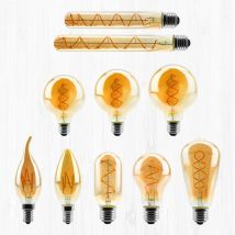 Vintage LED Spiral Filament Bulb C35 A60 T45 ST64 G80 G95 G125 Retro Lamp 4W 2200K 220V Dimmable Decorative Glass Edison Bulbs