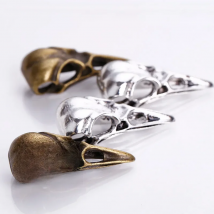 5 Pieces/Lot Pendant DIY Handmade Jewelry Alloy 3D Hollow Skull Bird Head Jewelry Accessories  Charms For Jewelry Making