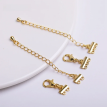 18K Gold Plated Layer Clasp Pendant Bails Connector Drop,Brass Metal Lobster Clasps Extension Chain DIY Jewelry Making Accessory