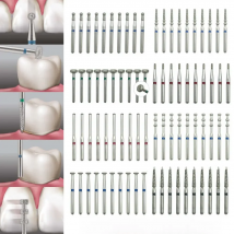 10pcs Dental High Speed Diamond Burs Dentistry Cavity Preparation/Crown Preparation Use on fillings 1.6mm Depth Cutting Drills