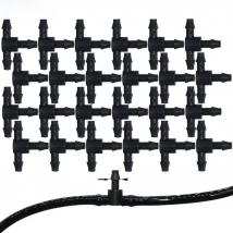 SPRYCLE 50PCS Barb Tee 3-Way 4/7mm Connector Garden Watering 1/4 Inch Pipe Hose Joint Micro Drip Irrigation Tool for Flower Pots