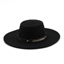 British Style Felt Fedoras Hats for Women9.5CM Wide Brim Men Formal Luxury Jazz Caps Bowler Wedding Dress Hat Chapeau Femme