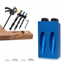 Woodworking Oblique Hole Locator Drill Bits Pocket Hole Jig Kit 15 Degree Angle Drill Guide Set Hole Puncher DIY Carpentry Tools