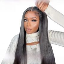 ISEE Hair Glueless Wigs Human Hair Ready To Wear Straight Glueless Preplucked Wear And Go Wigs 7x5HD Lace Front Wigs PreCut Lace