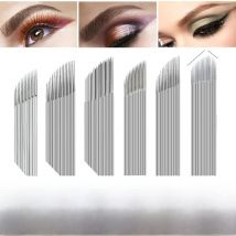 50pcs Disposable Microblading Eyebrow Needle Blade 1/2/3 Rows 14/15/16/17/18Pin Permanent Makeup Embroidery Blade Tattoo Needles
