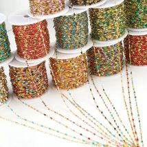 2 Meters Exquisite Boho Chain Stainless Steel 2mm Enamel Lip Link Chains for Women Necklace Supplies Bracelet DIY Jewelry Making