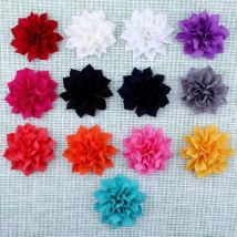 10pcs/lot 3.5" 13Colors Hot Artificial Double-Layer Lotus Flowers For Kids Hair Accessories Winter Fabric Flowers For Headbands