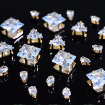 Flatback Zircon Rhinestones Cubic Zirconia teardrop base Claws Sew On  clear  Zircon For Rings Earrings DIY Clothing Accessorie