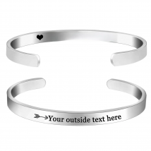 Hot sell 5mm Brushed Matte Personalized Bracelets for Women Lover Double Side Engraved Custom Family Name Cuff Gifts Accept Drop