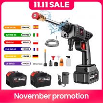 200W 50Bar Cordless Pistola a spruzzo ad alta pressione Lavatrice per auto Pistola per lavaggio Macchina per la pulizia ad alta potenza Utensile elettrico per Makita 18V Batteria