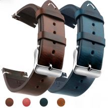 Wax Genuine Leather Watch Band, Quick Release 18mm/19mm/20mm/21mm/22mm/24m Watch Straps, for Samsung, Seiko, Oris, Citizen Watch