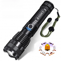 Flashlight xhp70 Most Powerful LED Rechargeable Lantern usb Zoom 18650 Battery 26650 torch Best Camping, Outdoor & Emergency use