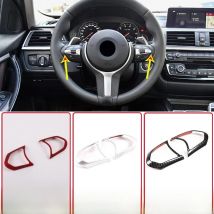 For BMW F20 F22 F21 F30 F32 F33 F36 F06 F12 F13 X5 F15 X6 F16 M-Sport ABS Chrom Carbon FiberSteering Wheel Decoration Frame Trim