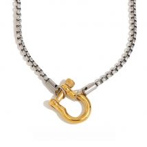 MamacitaSlay Unique Cool 316L Stainless Steel Double Color Necklace Party Waterproof Neck Jewelry For Women's DIY Accessories