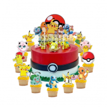 Pokemon Cake Decoration Pikachu Cupcake Toppers Birthday Decorating Pokeball Picks Kids Boy Party