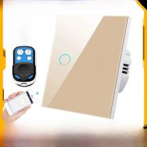 Tuya EU WiFi+RF433 Smart Remote control switch No Neutral Wire Required 1/2/3Gang Light Touch Switch Work with Alexa Google Home