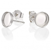 4pcs 925 Sterling Silver Earring Setting 8mm Blank Base Bezel Cabochon Stud For DIY Jewelry Making Materials Supplies Deco Parts