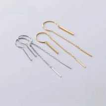 La Monada Dangling Hanging Earrings For Women Silver 925 Woman C Design Long Korean Drop Earrings Minimalist Female Jewelry