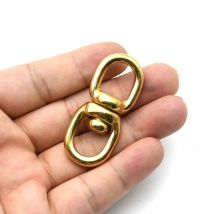 1piece Solid Brass Swivel Eye Rotating Connector "8"-shape for Keychain Wallet Round Circle Key Ring Metal Buckle 4 Size