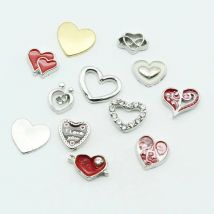 20pcs Mix Different Crystal Infinity Love Hearts Floating Charms Living Glass Lockets Necklace Diy Jewelry Accessory