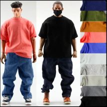 1/6 Scale Male Soldier Fashion Pant XXL Plus Size Oversized Hip Hop Loose T-shirt For 12'' PH TBL M35 Strong Muscle Body