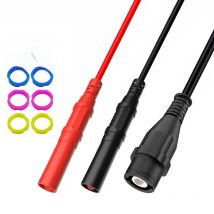 Peakelect P1206 Safety BNC Male Plug to Dual 4mm Sheathed Banana Plugs RG58 Coaxial Cable Oscilloscope Test Lead 120CM