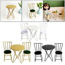 1:6 Metal Dollhouse Miniature Furniture Table Chair Set Decoration Doll Accessories Gift Toys for Kids 30cm Doll For Blyth Barb