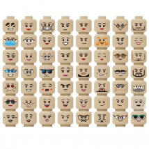 City Friends Figures MOC Bricks Bulk Accessories 3626 Print Expression Face Building Blocks DIY Body Part Head Toys for Children