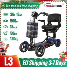 Scooter elettrico per carrello da golf a quattro ruote pieghevole e staccabile Scooter per anziani monoposto Motore potente da 500 W a lungo raggio 50 km
