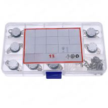 13pcs 13Value KSD301 Thermostat 40°C-100°C Temperature Thermal Control Switch Normally Close Assortment Mixed Box kit