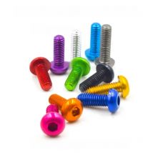 10pcs/lot Aluminum 7075 button screw M3 coulorful anodized aluminum Hex Socket Button Head cap Screw Bolt M3*5/6/8/10/12/14/16mm
