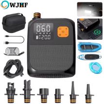 OWJHE Pompa d'aria wireless 8000mAh Touch Screen Gonfiatore elettrico portatile per pneumatici a doppio stadio per kayak Ali antivento Compressore d'aria SUP