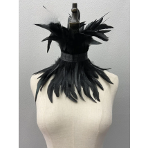 Feather Choker Black Gothic Clothes Accessories Luxury Fur Shawl Party Cosplay Feather Scarf Women Halloween Decor Feather Scarf