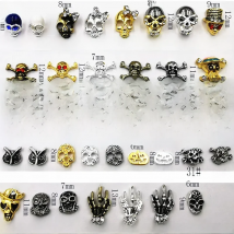10Pcs Nail 3D Halloween Nail Art Charms Skull Spider With Rhinestones Vintage Skeleton Hand Alloy Nail Art Jewelry DIY Craft
