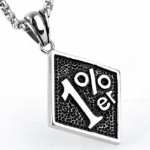 Men Silver color 316L Stainless Steel 1%ER Motorcycle Club Biker Pendant Men's Jewelry
