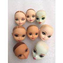 Monstering High Doll Bald Head Green Blue Brown White Skin Heads Original Doll Accessories Crazy Hat Dragon Lady Queens Head Toy