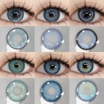 EYESHARE 1 Paar blaue Farbkontaktlinsen für Augen, farbige Linsen, blaue Linsen, natürliche bunte Kontaktlinsen, jährliche Verwendung