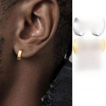 Men Hoop Earrings,Stainless Steel Small Huggies Earrings,Classic Jewelry Gifts
