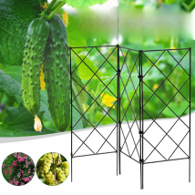 3pcs Foldable Plant Arch Climbing Trellis Frame Garden Flower Plant Growing Support Iron Trellis Wall Black Garden Buildings