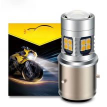 RUIANDSION 1Pcs 3030SMD BA21D Motorcycle Accessories Moped Scooter LED Headlight Bulb 6V-30V 12V 24V White 6000K Negative Earth