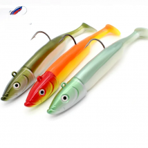 150g 18.5cm Trolling Soft Bait with 120g Jig Head 8/0 Hooks 14.5cm Soft Lures for Tuna Fishing Deep Sea Boat Fishing Shad Lure