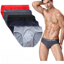 4 Pcs/Lot Breathable Men's Underwear Briefs Bodysuit Comfortable Solid Color Underpants Large Size L XL 2XL 3XL 4XL  5XL