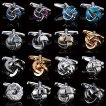 High quality classic twist Cufflinks Golden Silvery Blue Purple black knot button men's Business wedding accessories jewelry