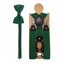 Fashion Suspenders Men Elastic Band Suspenders Bowtie Set Leather 6 Clips Brace Male Vintage Casual Wedding Party Husband's Gift