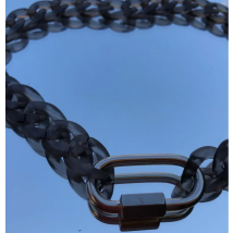 FishSheep New Acrylic Black Chain Lock Pendant Necklace For Men Women Hip Hop Long Chain Buckle Necklace 2021 Fashion Jewelry